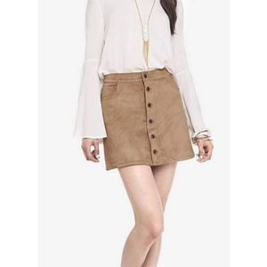 Express corduroy button-front mini skirt